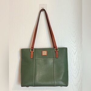 Dooney & Bourke Pebble Grain Small Lexington Tote in forest green